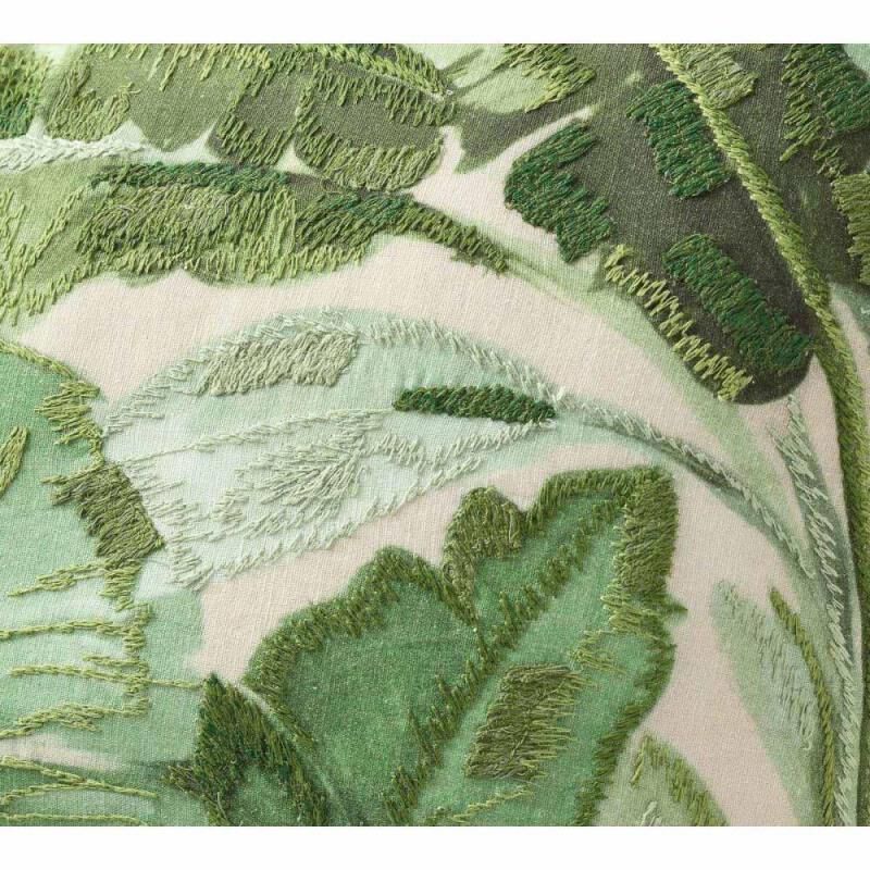 Pottery Barn Vintage Islands Palm Emb Lumbar Cushion Cover 66cm Green image number 1